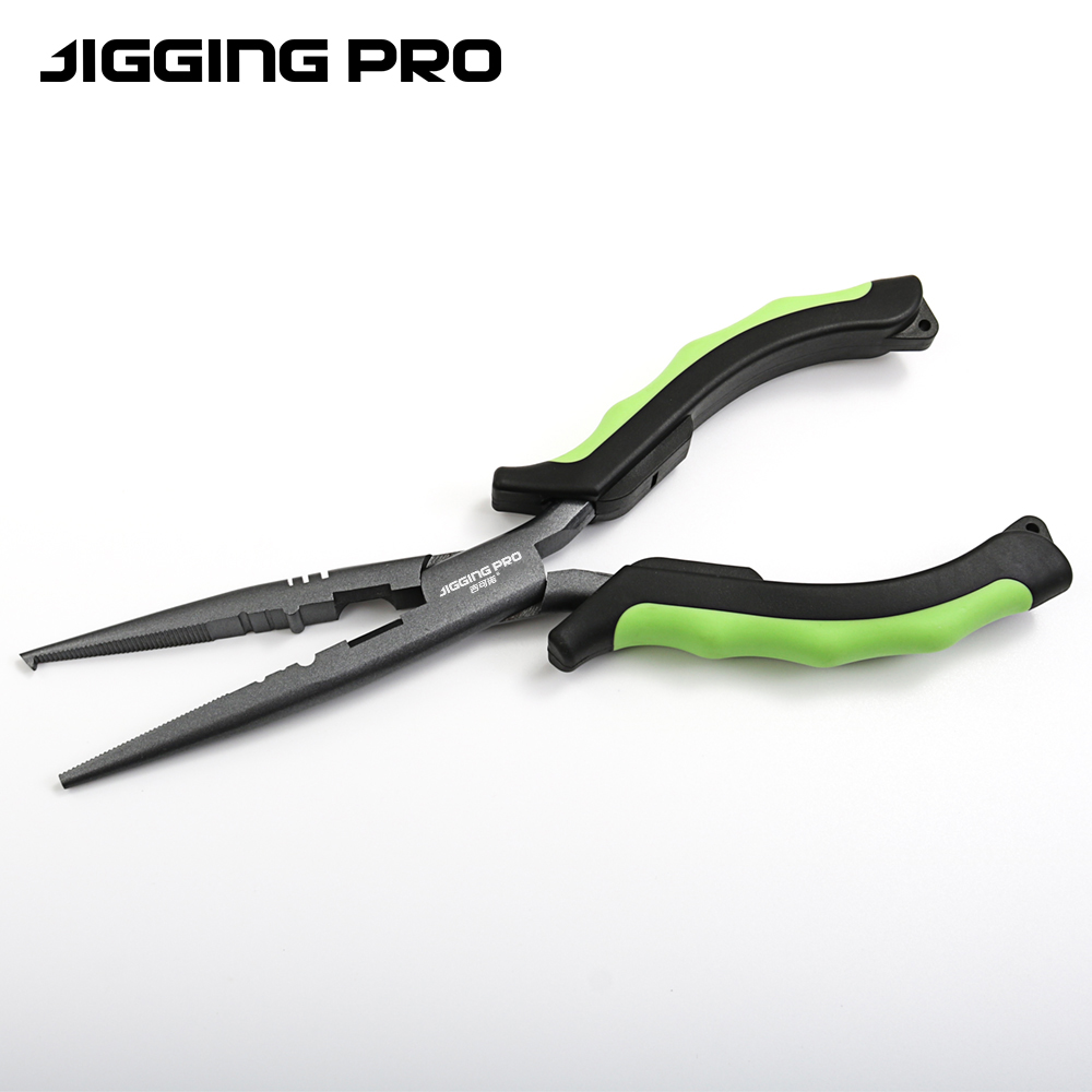 Saltwater Line - JIGGINGPRO Langschnabelige Angelzange PTFE Korrosionsbeständiger Splitring-Öffner