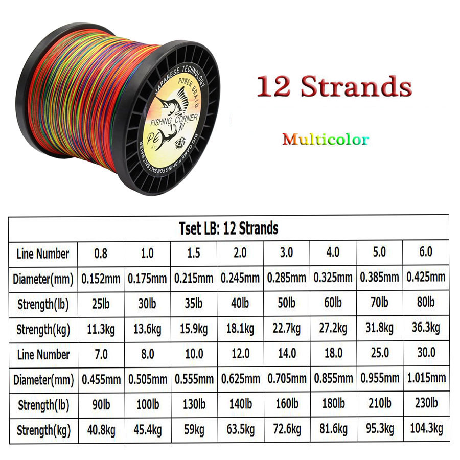 12 Stränge geflochtene Angelsc – Ice Fishing Line Bewertung und Preis